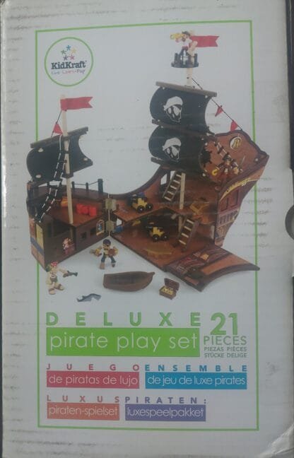 KIDCRAFT DELUXE WOODEN PIRATE BOAT PLAYSET