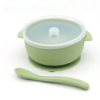 Infant Feeding Bowl with Lid and Silicone Soft Spoon