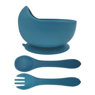 Momo Tots Bowl with silicone spoon and fork